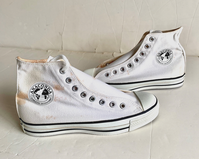 靴 90s CONVERSE x ANACONDA SPORTS Vintage Anaconda Sports Shoes White Canvas Hi Top Converse
