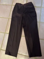 SLACKS BETU SPORT BROWN PANTS RED ACCENT STITCHING POCKETS 10 COTTON SPANDEX