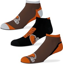 Lot de 3 chaussettes baskets flash NFL Cleveland Browns