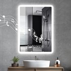 60/80cm LED Badspiegel mit Uhr Touch Beschlagfrei Beleuchtung Bad Wandspiegel