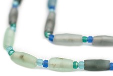 Oval Ancient Roman Glass Beads 6mm Afghanistan Green 13 Inch Strand