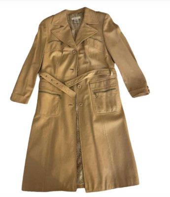 ESCADA 100% LAMB SKIN CAMEL COLOR COAT/TRENCH COAT SIZE 40