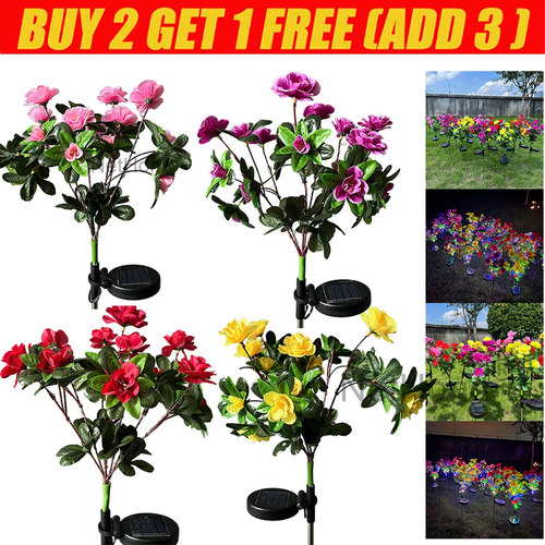 2PCS Solar LED Flower Orchid Light Outdoor Waterproof Garden Decoration Stake La