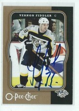 Vernon Fiddler Signed 2007/08 O-Pee-Chee Card #274