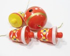 Erzgebirge Germany Bells Ball Hand Painted Wooden Wood Vntg Christmas Ornaments — photo 4