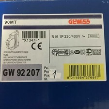 SCHUPA GEWISS LS Schalter Sicherung AUTOMAT REG B16 1polig 1PLE GEWISS 92207