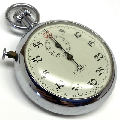 Stadion 7 Jewels Vintage Swiss Stopwatch 49mm Compteur De Sport