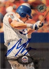 Rico Brogna autographed baseball card 1995 Topps Stadium #88 Virtual Reality