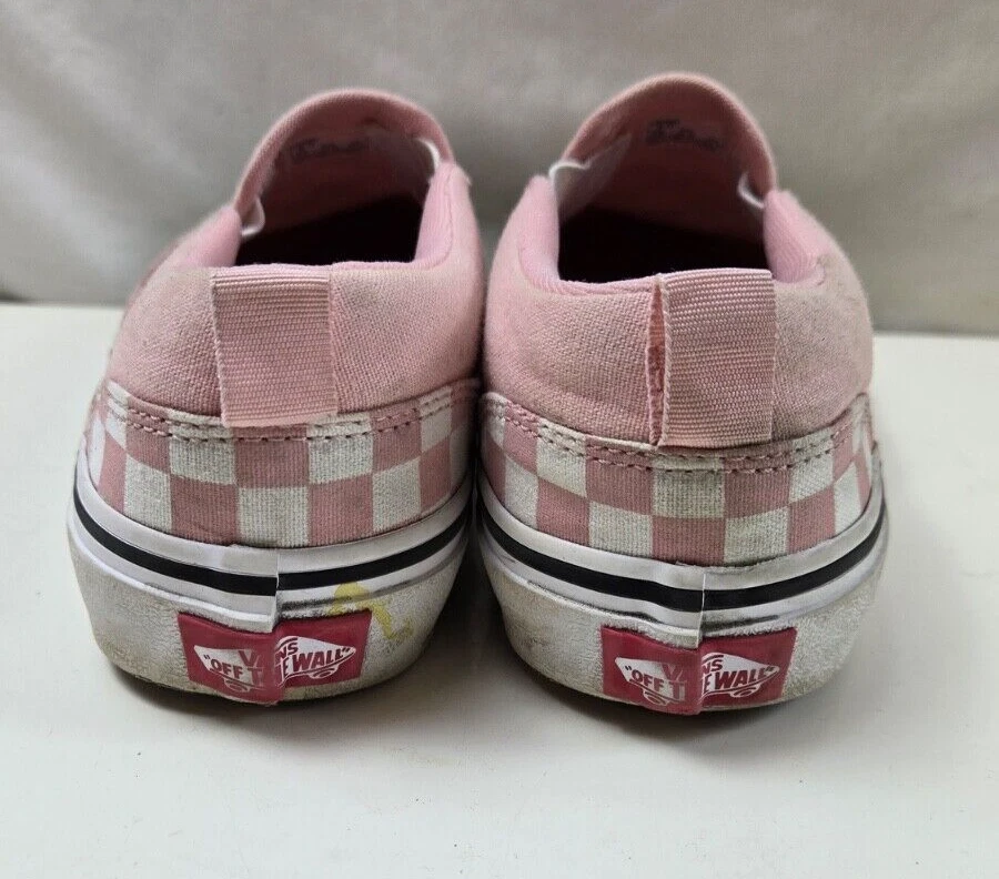 Vans Off The Wall Sneakers Women pink white Checkerboard Classic Slip on sz 3y - Image 4 of 4