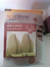 Velour Car Seat Covers Universal Beige One Size Fit All Bucket Seat Axius. Each