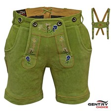 Women Lederhosen Suede Lederhosen Oktoberfest Costume Green Dirndl German Outfit