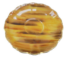 #47 Pine Cones Oregon IPAT Artista Plato de taza de té de porcelana pintado a mano 1984