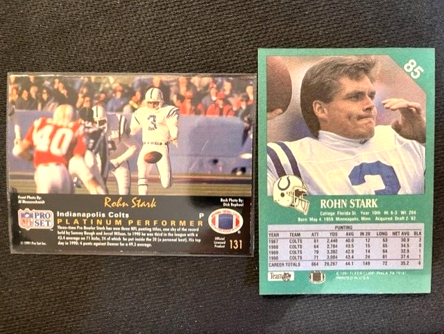 NFL - Rohn Stark 1991 Pro Set Platinum & 1991 Fleer Football - Colts | eBay
