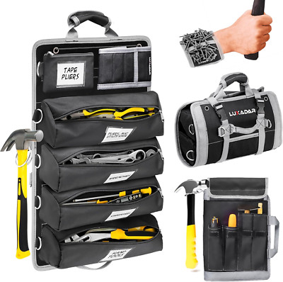 Roll-Up Tool Bag Organizer Portable 6 Pouches Large Heavy-Duty  w Strap Mechanic