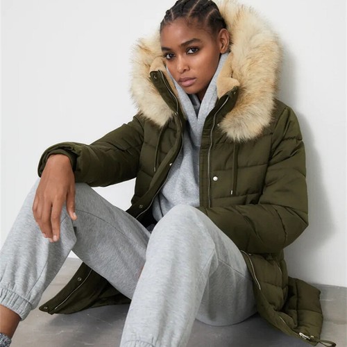 ZARA WOMEN NEW FUR HOODED WATER 