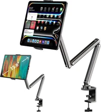 For iPad 10/9th, iPad 13/12.9/11'' Pro Air Adjustable Foldable Arm Holder Mount