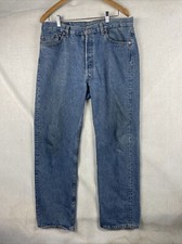 Vintage Levi's 501 Jeans Mens 36 x 30 Blue Denim Button Fly Straight Y2K USA