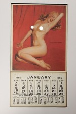 VINTAGE 1955 UNUSED MARILYN MONROE NUDE CALENDAR PINUP POSTER ANTIQUE NOS