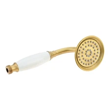 1pc Handheld Shower Spray Retro Bronze White Ceramic Handle Shower Wand Body