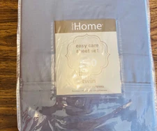 Made by Design Solid Easy Care Sheet Set Twin Solid Grey 250 Count Brushed Soft