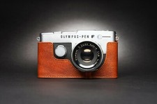 Genuine Real Leather Half Camera Case Bag Cover for Olympus PEN FT Film Camera