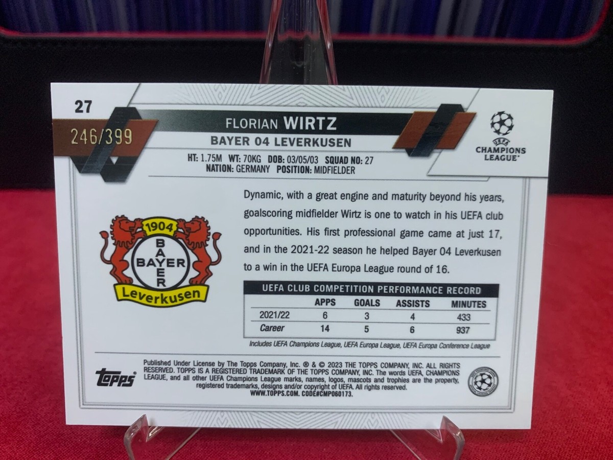 2022-23 Topps Chrome UEFA Club Neon Green X-Fractors Florian Wirtz