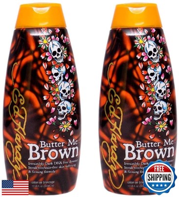 2 Ed Hardy Butter Me Brown Tanning DHA and Streak Free Bronzing Cream Lotion 