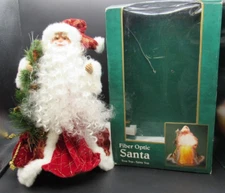 Vintage 16” Fiber Optic Santa Claus Tree Topper Table Top Christmas READ