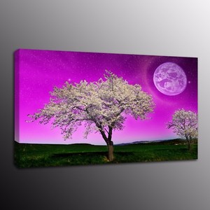 Canvas Print Art Painting Picture Purple Sky Tree Wall Art Home Decor Ebay