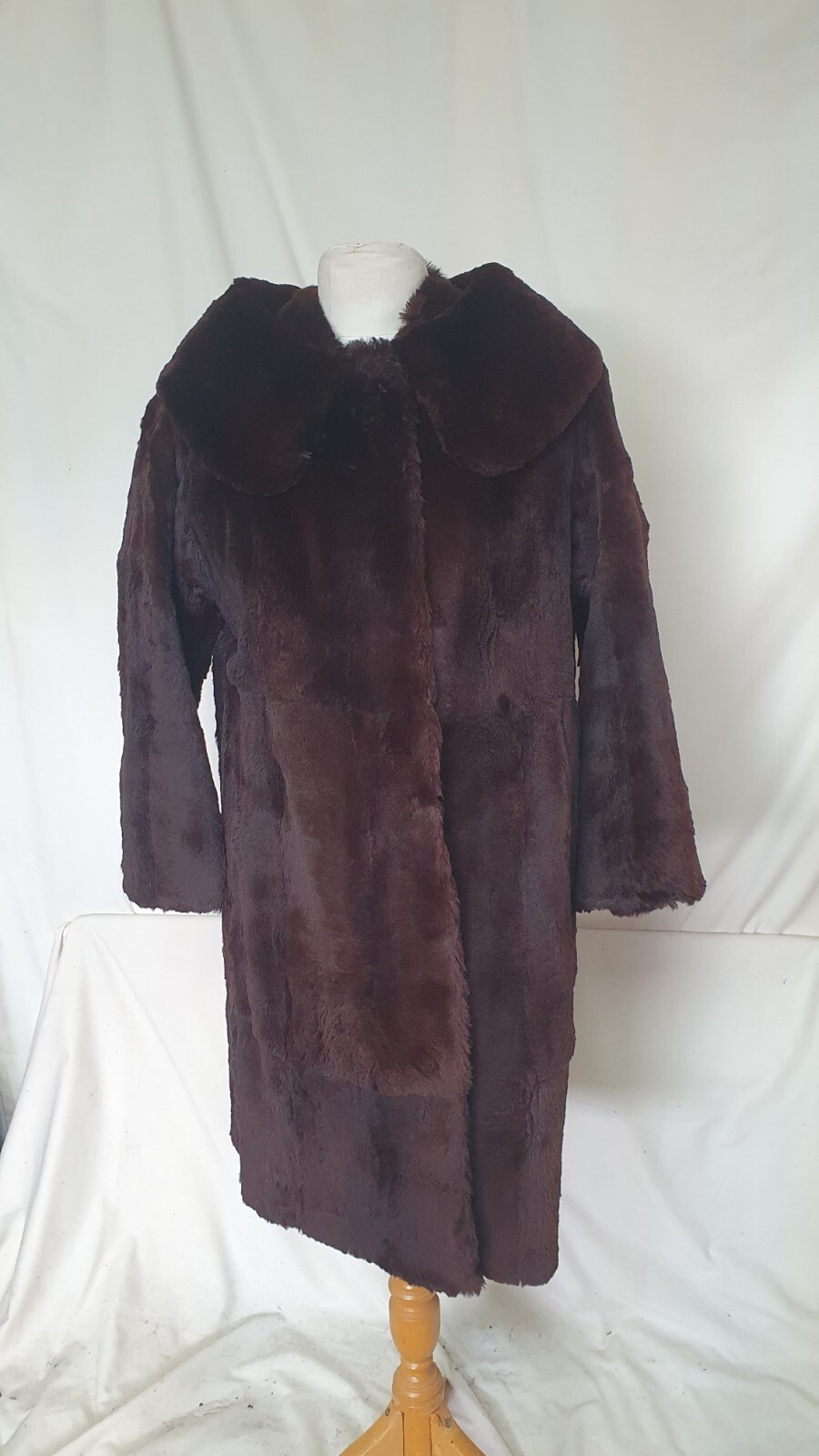 ALTRA Cappotto Donna De Bella Pelliccia Marrone 40""Busto 35"" Lunghezza 2311