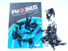 50 size 8 ROLLING SNAP SWIVELS link american fits most Safety Lead Clips carp