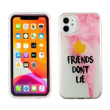 FUNDA FRIENDS DON'T LIE WAFFLE ROSA EXTRAÑO PARA IPHONE 12 11 PRO MAX MINI