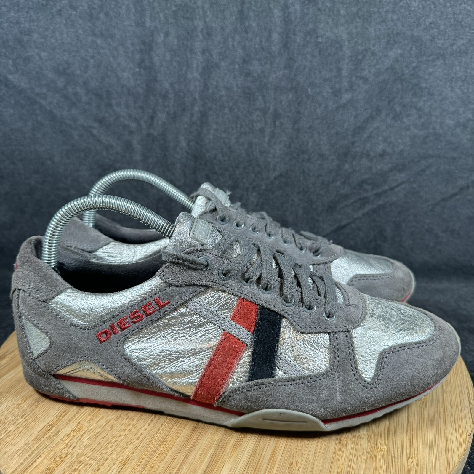 Diesel Paramark Sneakers Shoes Mens 9 Silver Grey Casual