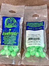 Troutbeads Glowbeadz, 10 mm Green Glow, 1 Pack