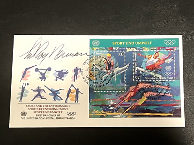 Leroy Neiman First Day Cover Hand Signed United Nations Olympics