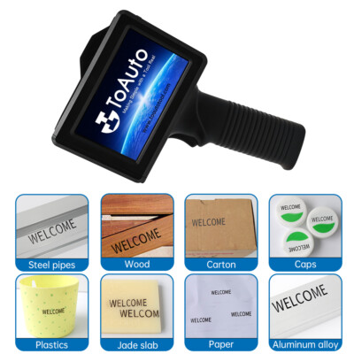 Upgrade Handheld Inkjet Printer 600DPI Logo Date QR Barcode Batch Coding Machine