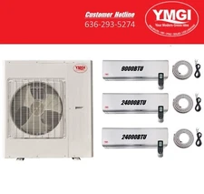 Ductless Mini Split Air Conditioner Heat pump YMGI 57000 BTU 3 Zone  9+24+24 MN1