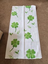 St. Patrick's Day Irish Shower Curtain White w/Green Clovers