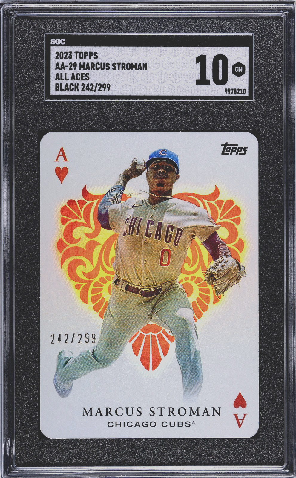 2023 Topps Series 2 - All Aces - Marcus Stroman #AA-29 - Black  /299 - SGC 10