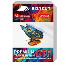 DTF Transfer Film - A3 100 Sheets 11.7"x16.5" Double-Sided Matte, Premium DTF...