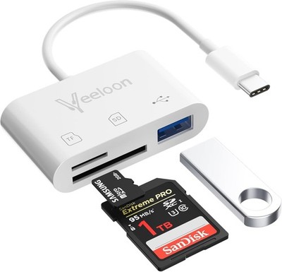 OTG SD Card Reader for Iphone 17/16,3-In-1 Memory Card Reader with USB Camera Ad