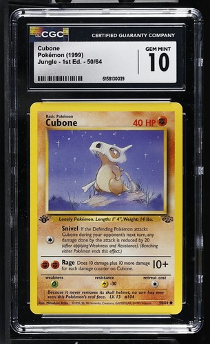 Cubone (1st Edition) graded CGC 10 for sale on eBay