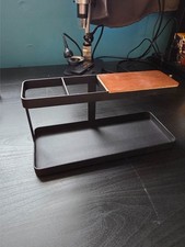Yamazaki Hogar Escritorio Organizador Negro Acero Madera Estante Caddy para Relojes y EDC
