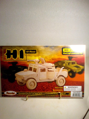 Puzzled 3-D Wood Craft Construction Kit 68 Pieces  Ages 8+ #1206 NEW!