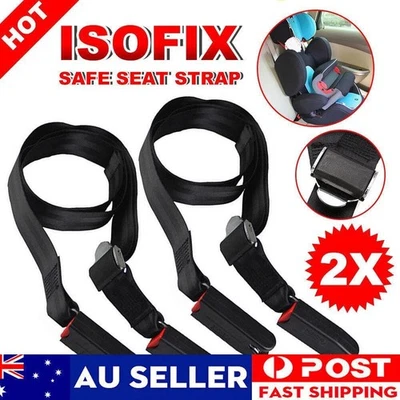 2X Isofix Strap Universal Link Belt Band Anchor Safe Seat Kid Baby Fixing Holder - image 1 of 4