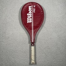 Vintage Wilson Pro 95 Tennis Racquet With Cover Maroon Vibra Control Adult