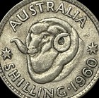 1960 50% Silver Australia Shilling Coin Elizabeth II Merino Ram KM 59 Lot D3-449 — photo 4