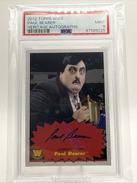 2012 Topps WWE Heritage Paul Bearer Autograph PSA 9