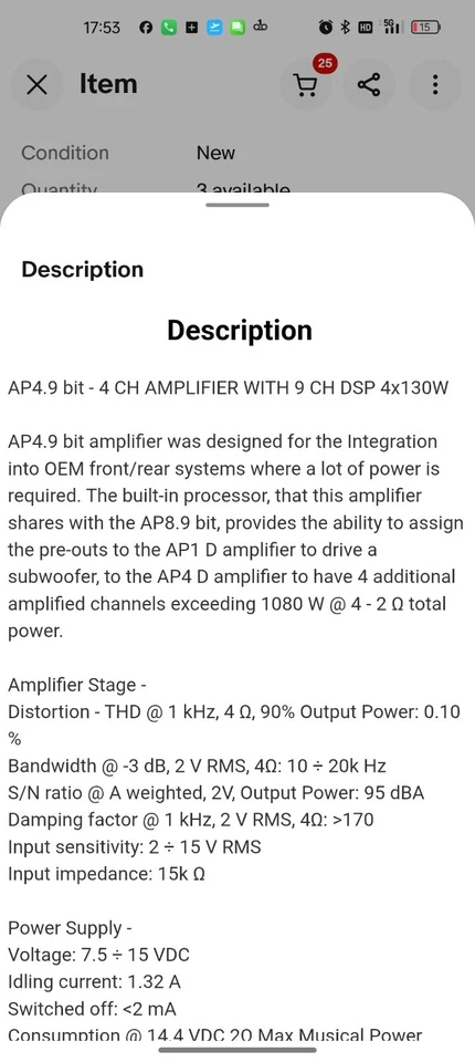 Audison AP4.9 Bit DSP Processor Amplifier - Black - Image 3 of 4