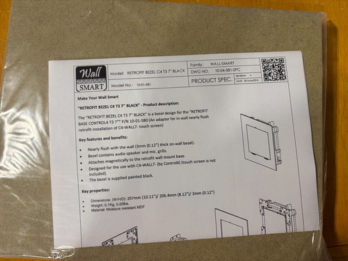 Wall Smart	10-01-581	Retrofit Bezel C4 T3 7" Black - Picture 2 of 2